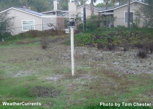 Hail at the Fallbrook weather station