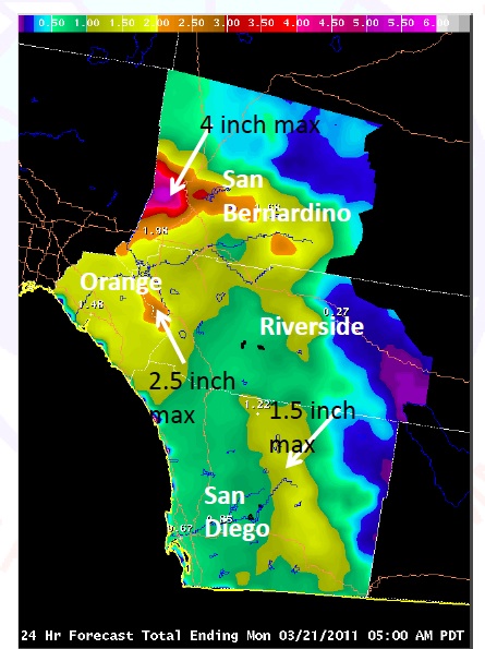 Forecast precipitation amounts