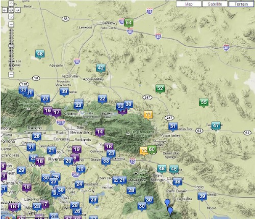 Monday, March 7th Peak Wind Gusts