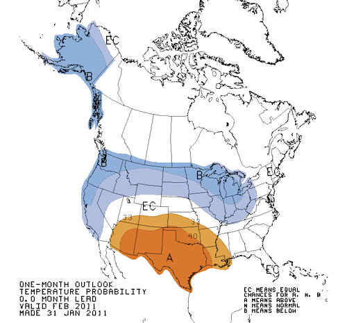 Temperature Outlook Feb 2011