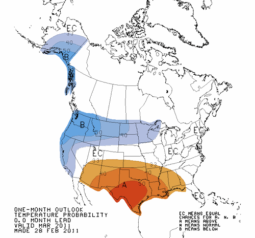 Temperature Outlook Mar 2011