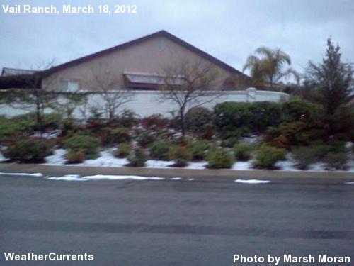 A few hours after graupel came down in South Temecula